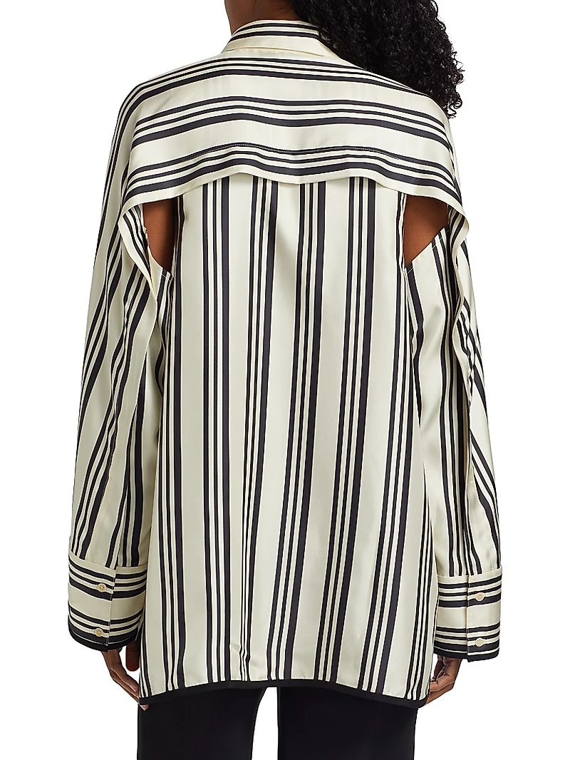 Vivi Stripe Silk Twill Shirt