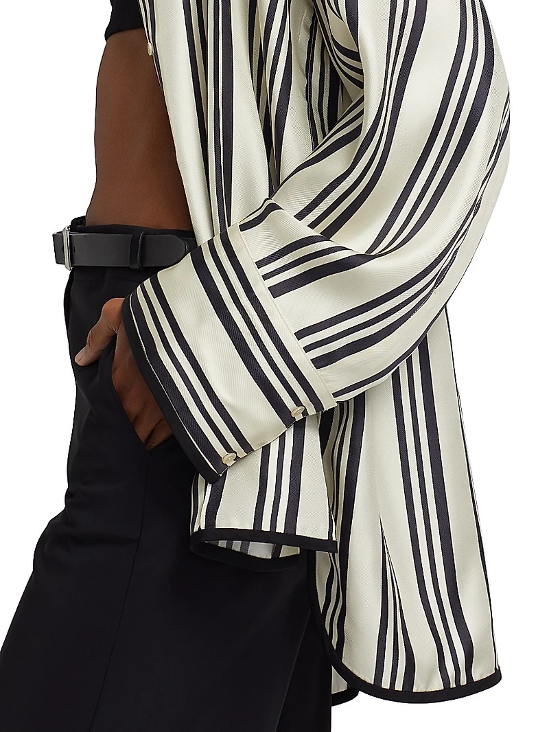 Vivi Stripe Silk Twill Shirt
