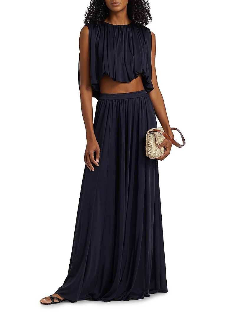Serena Silk Jersey Maxi Skirt