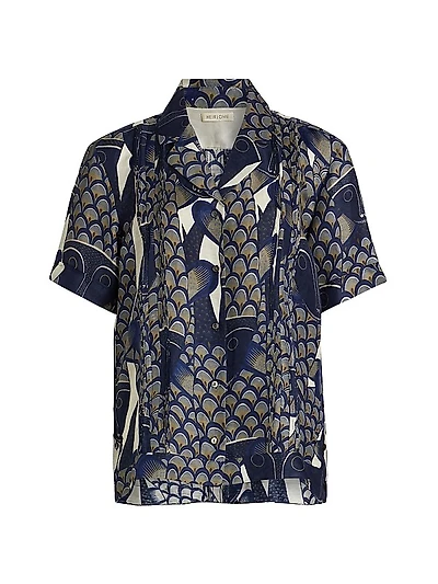 Santos Guayabera Silk-Linen Twill Button-Front Shirt