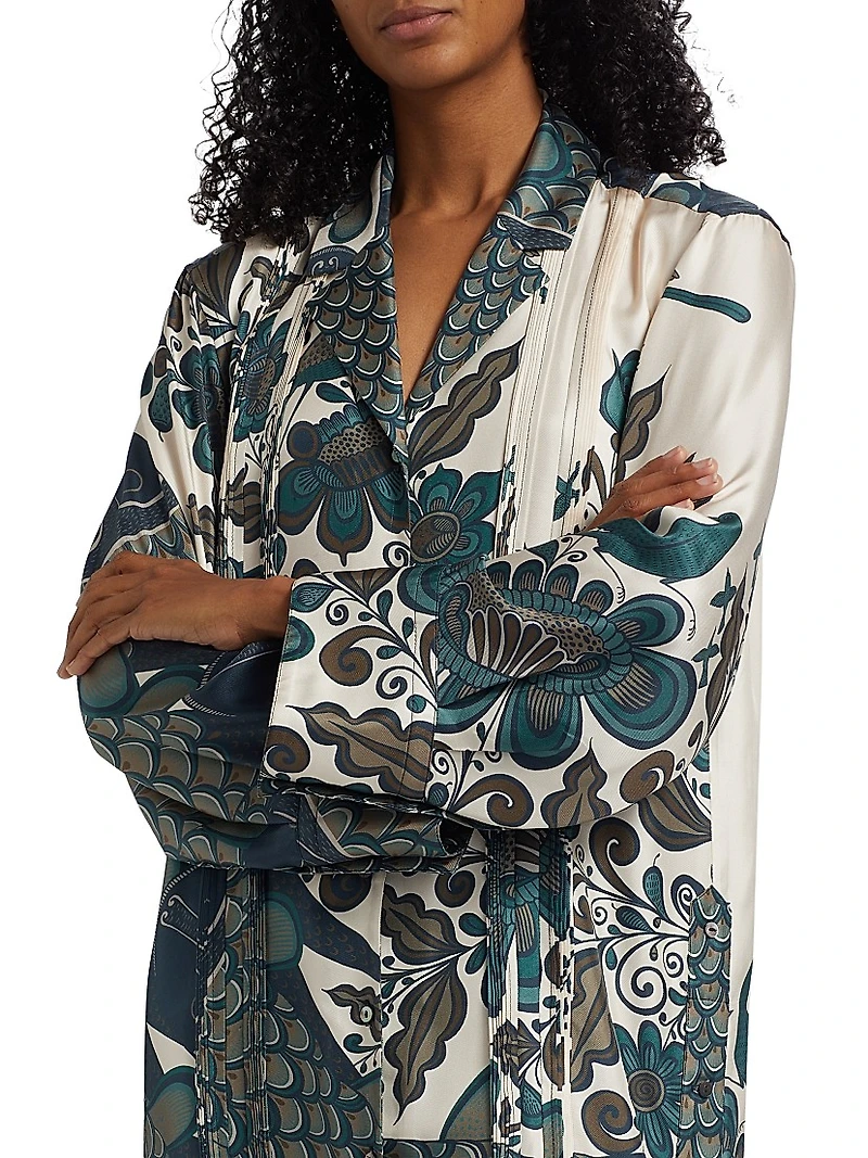 Ángel Santos Silk Twill Maxi Dress