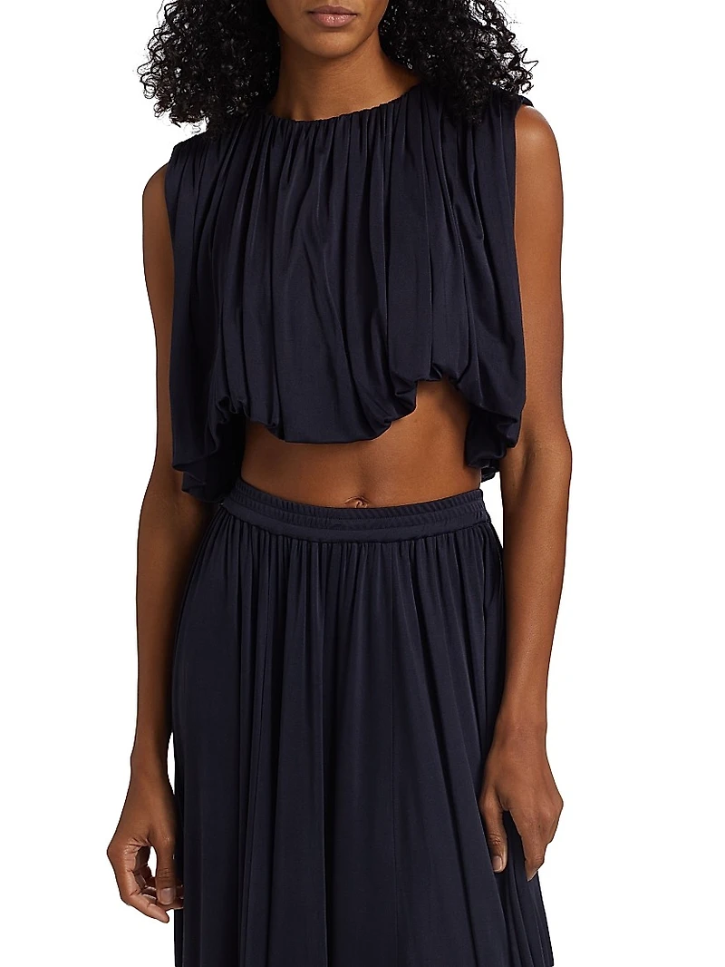 Serena Silk Jersey Crop Top