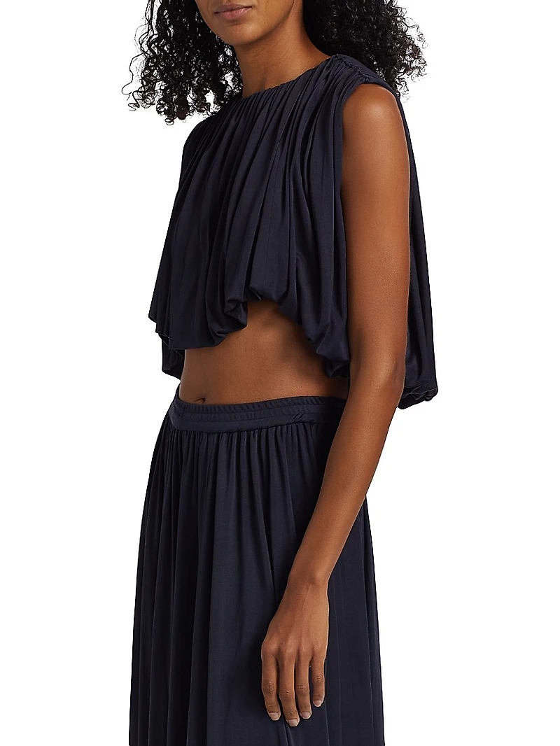 Serena Silk Jersey Crop Top