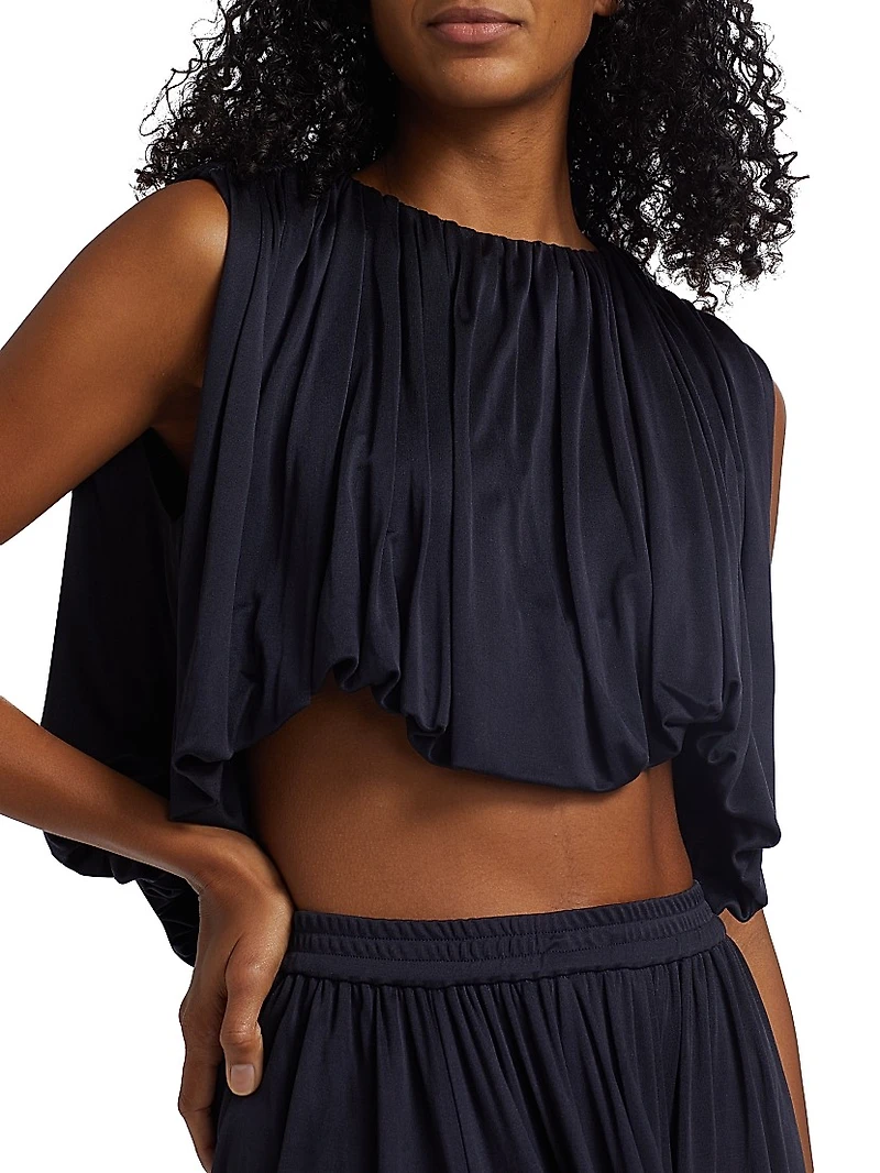 Serena Silk Jersey Crop Top