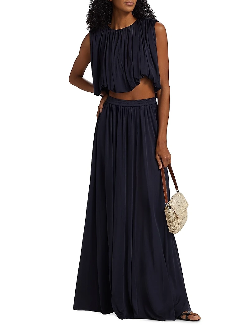 Serena Silk Jersey Crop Top