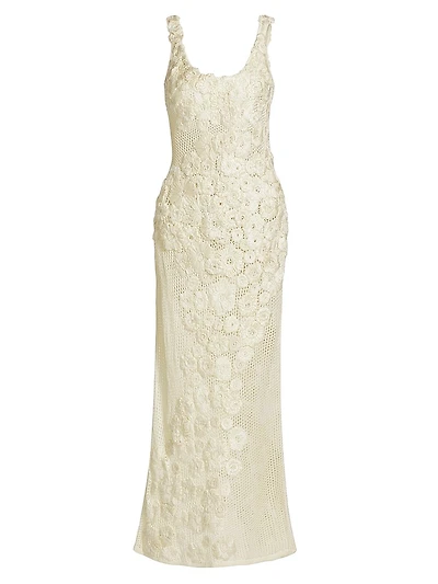 Emily Floral Crocheted Silk Maxi Dress