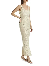 Emily Floral Crocheted Silk Maxi Dress