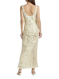 Emily Floral Crocheted Silk Maxi Dress