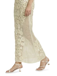 Emily Floral Crocheted Silk Maxi Dress