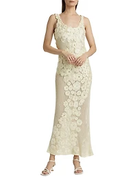 Emily Floral Crocheted Silk Maxi Dress