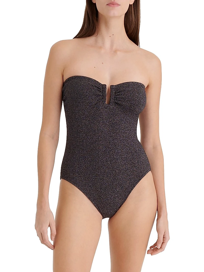 Scintillant Glitter Bustier One-Piece Swimsuit