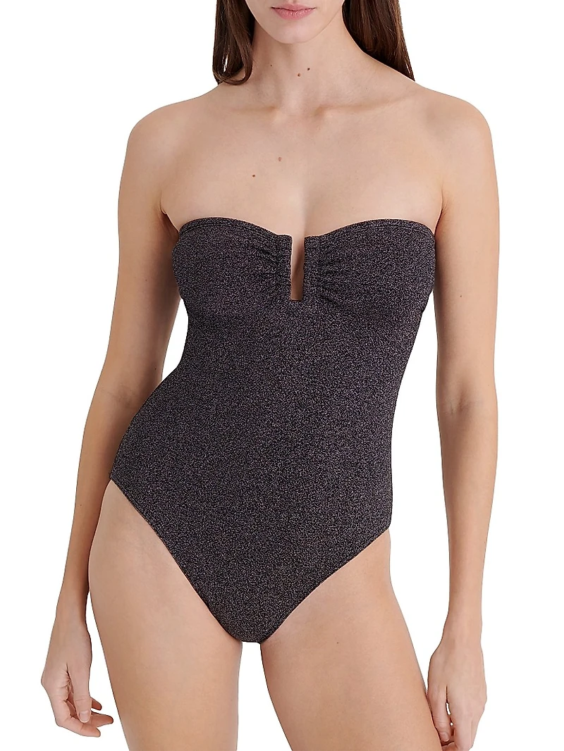 Scintillant Glitter Bustier One-Piece Swimsuit