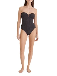 Scintillant Glitter Bustier One-Piece Swimsuit