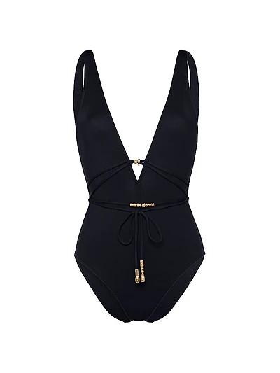 Lagon Jewel Beaded Tank One-Piece Swimsuit