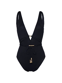 Lagon Jewel Beaded Tank One-Piece Swimsuit