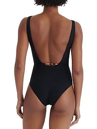 Lagon Jewel Beaded Tank One-Piece Swimsuit