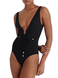 Lagon Jewel Beaded Tank One-Piece Swimsuit