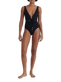 Lagon Jewel Beaded Tank One-Piece Swimsuit