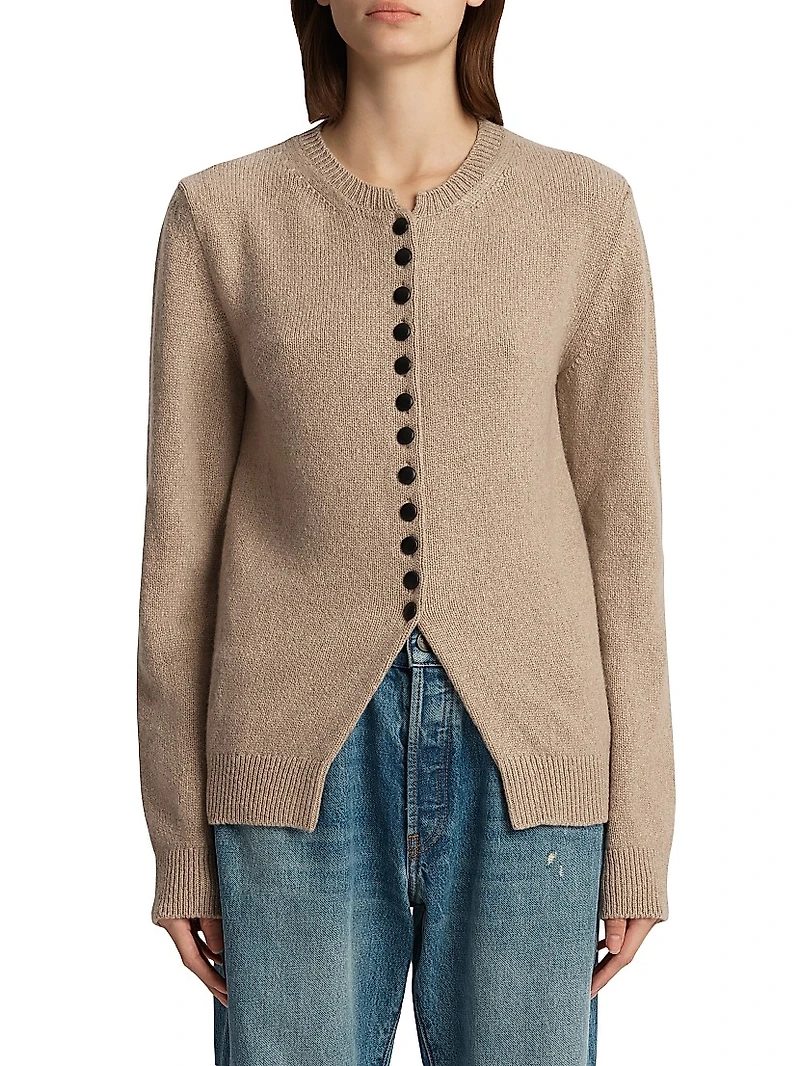 Josette Cashmere Button-Front Cardigan