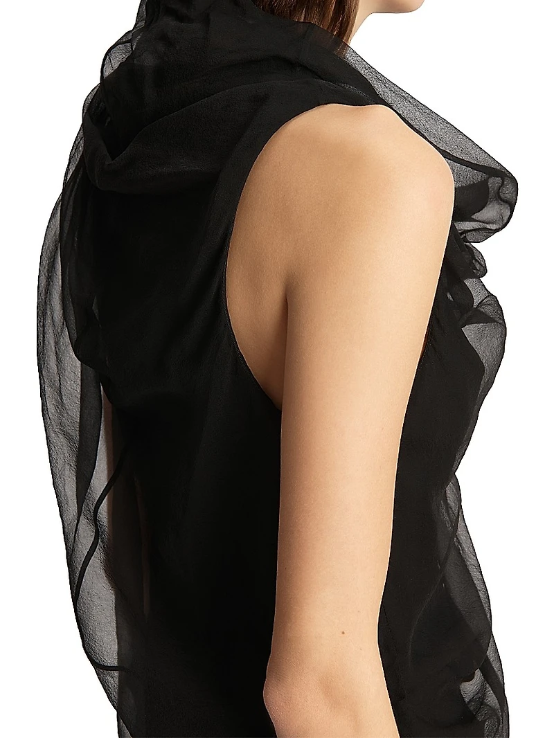 Jeanty Draped Silk Organza Maxi Dress