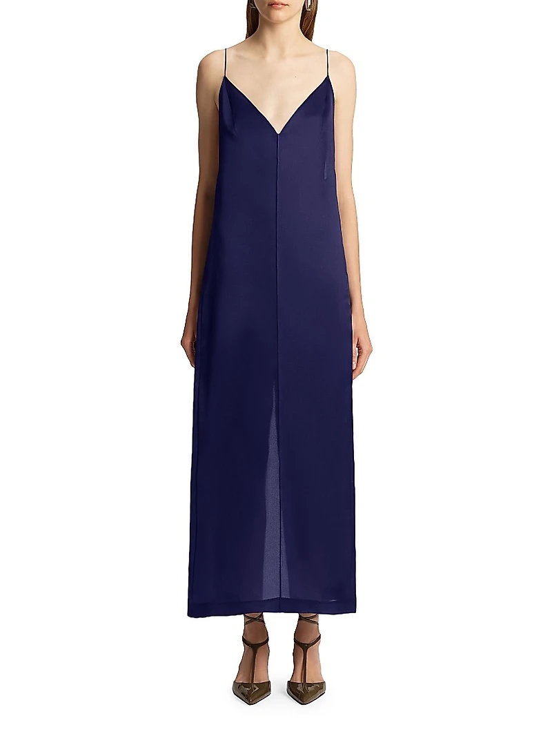 Tulula Silk V-Neck Maxi Dress