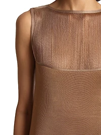 Ruslan Fringed Satin Sleeveless Maxi Dress