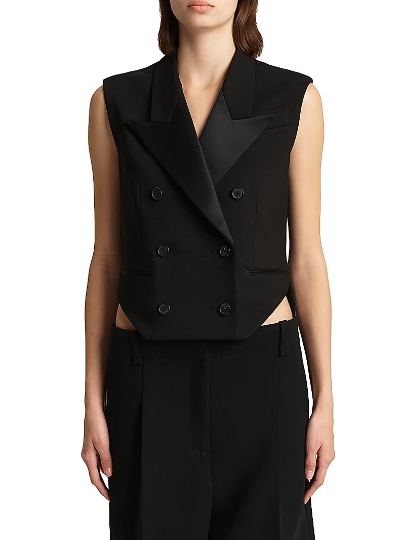 Orville High-Low Hem Double-Breasted Vest
