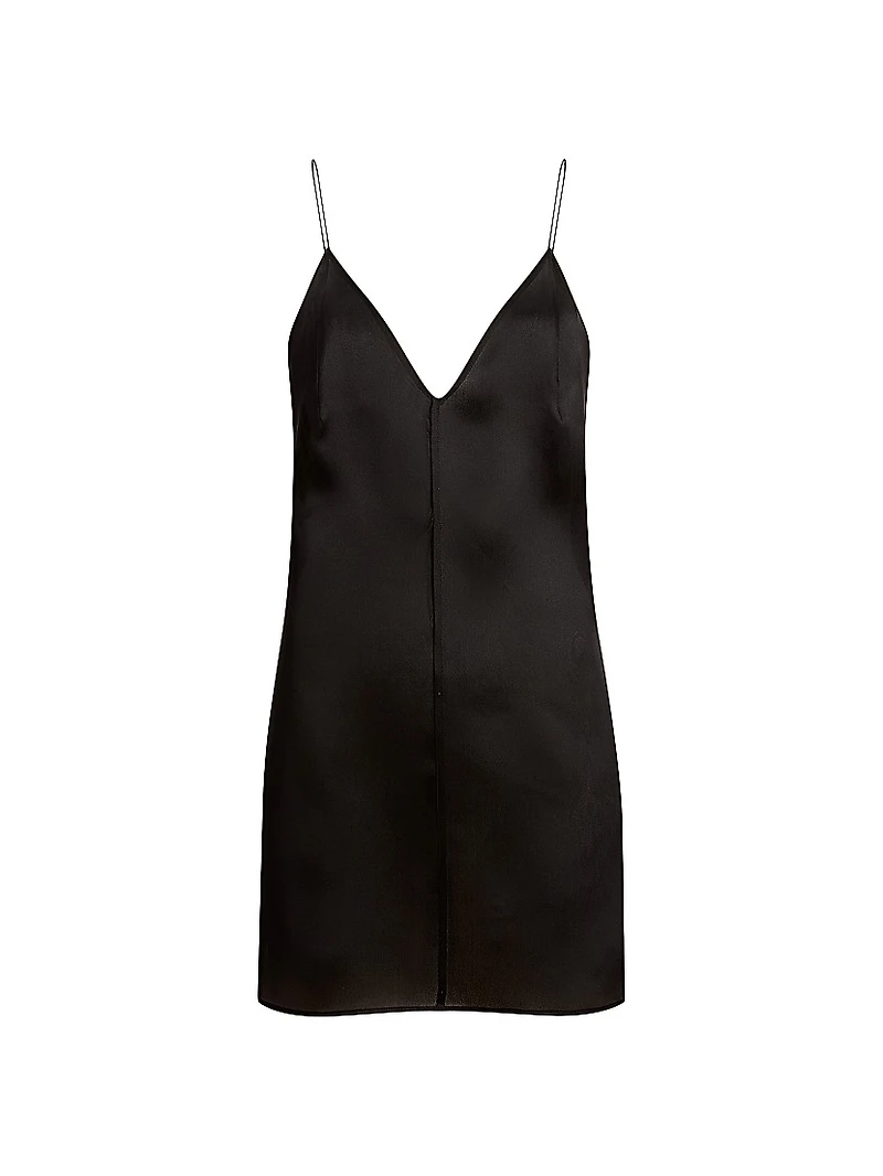 Talsie Silk Plunging V-Neck Top
