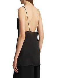 Talsie Silk Plunging V-Neck Top