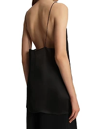 Talsie Silk Plunging V-Neck Top