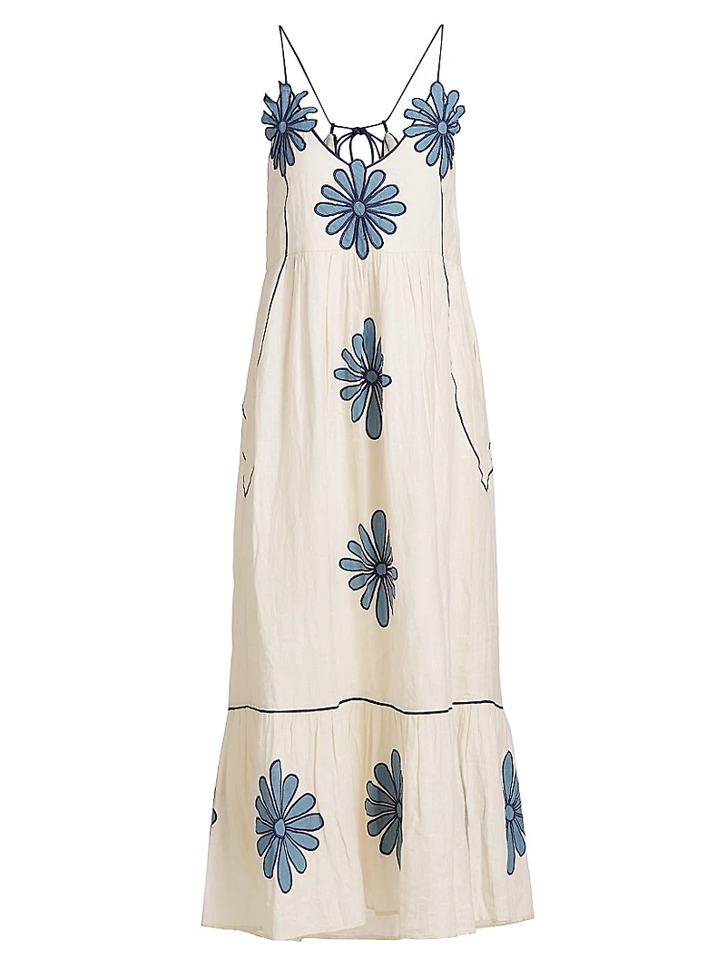 Carmen Linen Daisy Maxi Dress