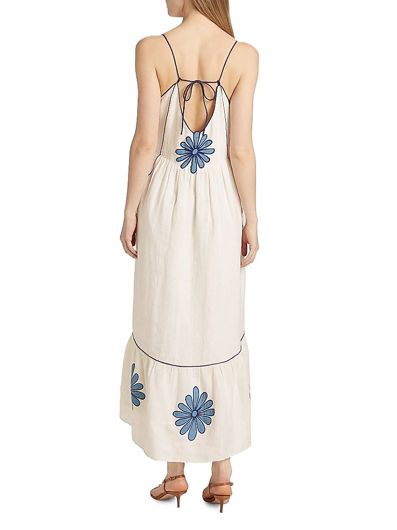 Carmen Linen Daisy Maxi Dress