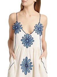 Carmen Linen Daisy Maxi Dress