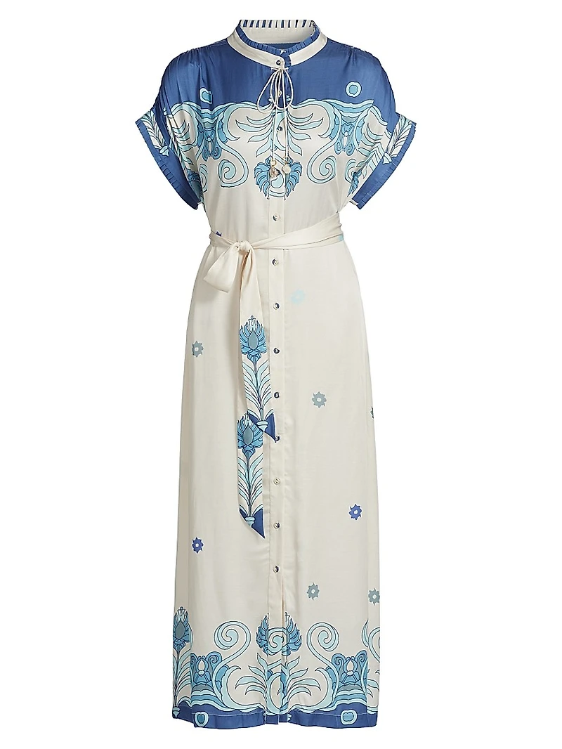 Valerie Tiles Belted Midi Caftan