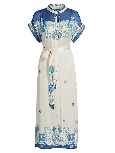 Valerie Tiles Belted Midi Caftan