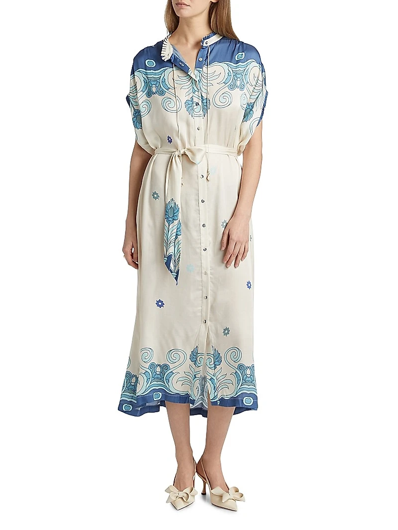 Valerie Tiles Belted Midi Caftan