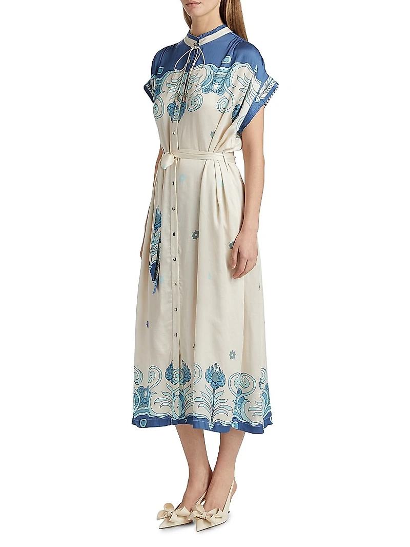 Valerie Tiles Belted Midi Caftan