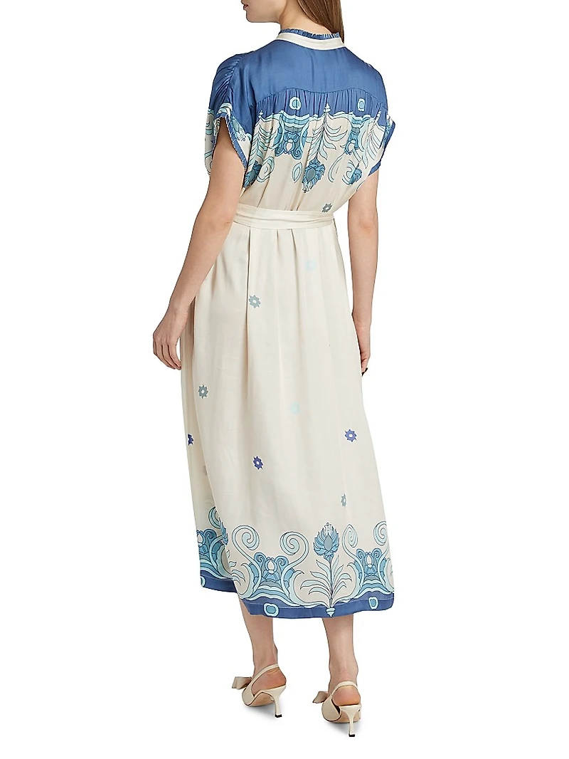 Valerie Tiles Belted Midi Caftan