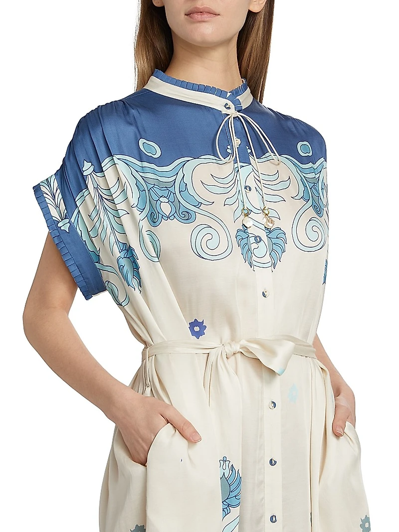 Valerie Tiles Belted Midi Caftan