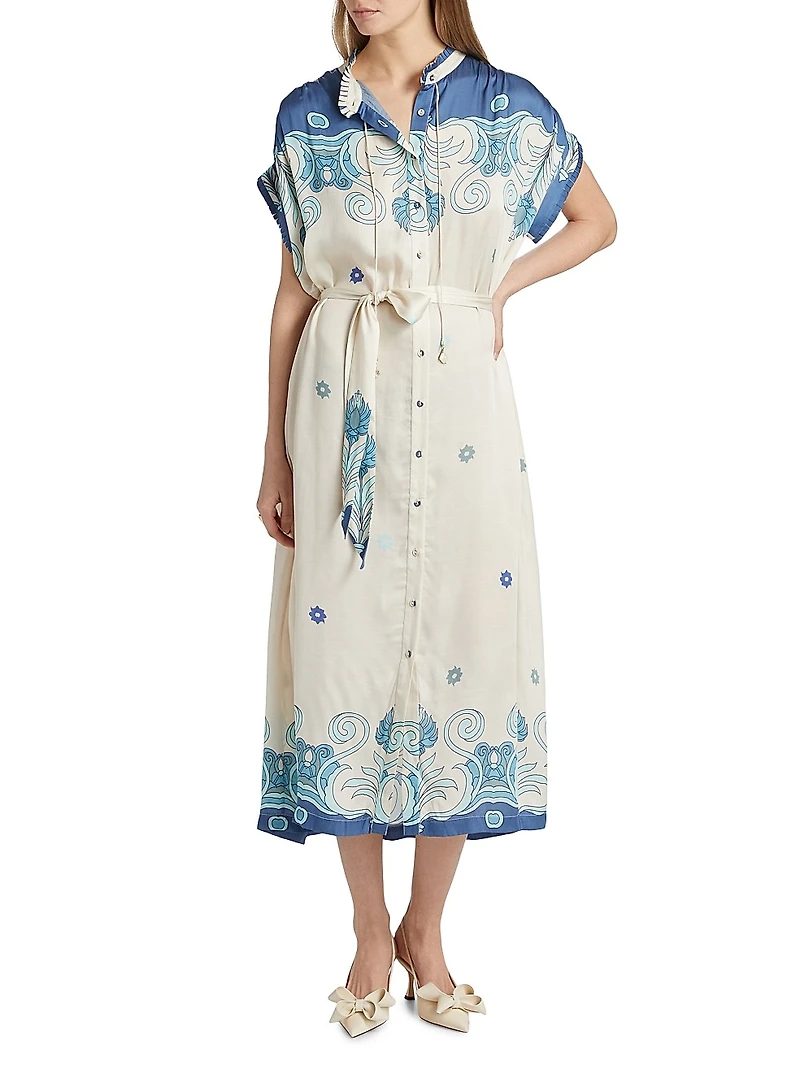 Valerie Tiles Belted Midi Caftan