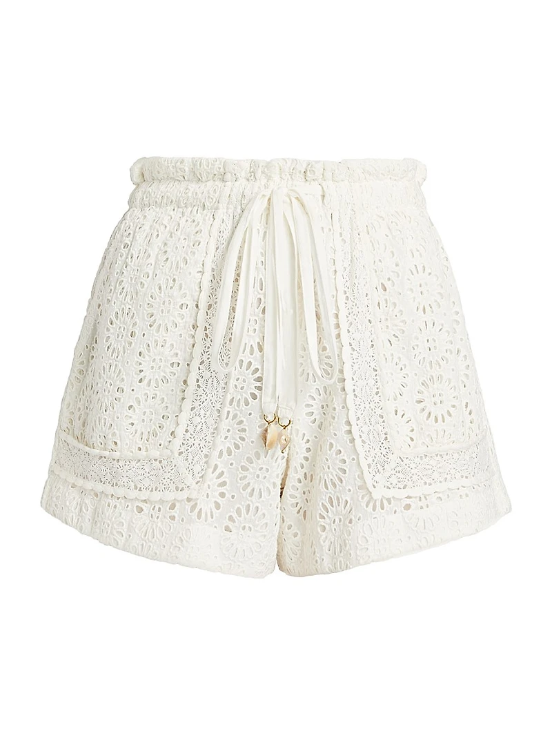 Moni Eyelet Drawstring Shorts