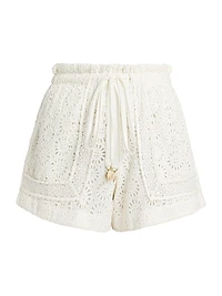 Moni Eyelet Drawstring Shorts