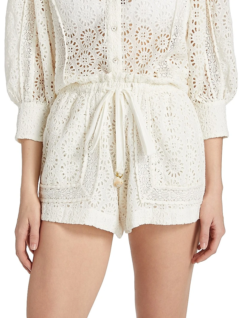 Moni Eyelet Drawstring Shorts