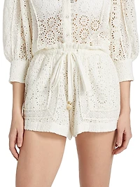 Moni Eyelet Drawstring Shorts