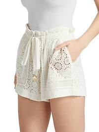 Moni Eyelet Drawstring Shorts