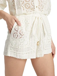 Moni Eyelet Drawstring Shorts