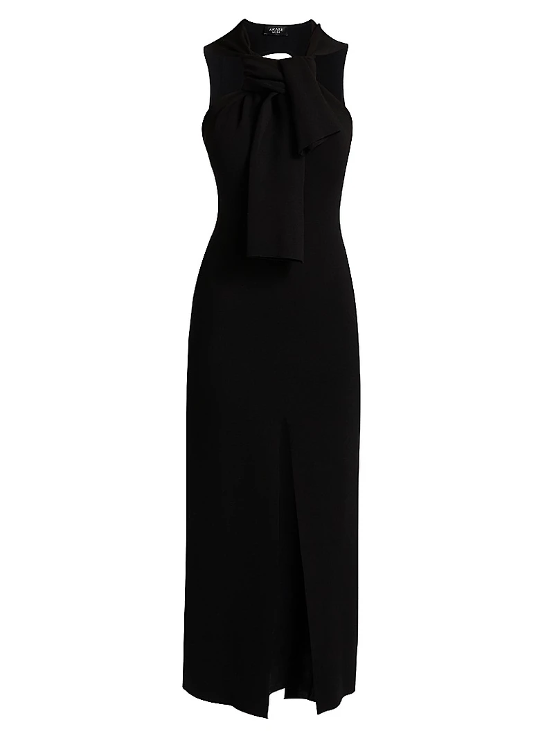 Tieneck Knit Midi-Dress