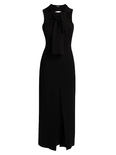 Tieneck Knit Midi-Dress