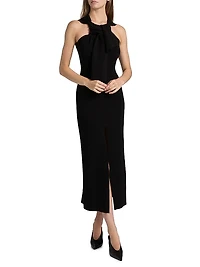 Tieneck Knit Midi-Dress