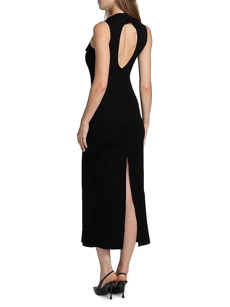 Tieneck Knit Midi-Dress